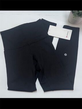 NWT Lululemon Wunder Train Ribbed High Rise Tight 25” Size 0 Black